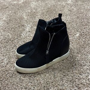 Steve Madden Black High-Top Wedge Sneakers